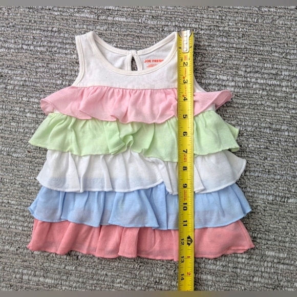 Joe Fresh Baby (6-12 Months) Sleeveless Cotton Pastel Ruffled Dress Or Top - Picture 4 of 9